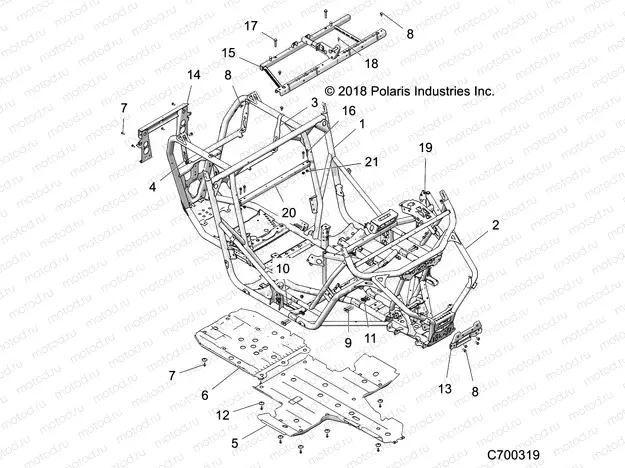 CHASSIS | CHASSIS, MAIN FRAME AND SKID PLATES - Z20NAE92AL/AR/BL/BR (C700319)