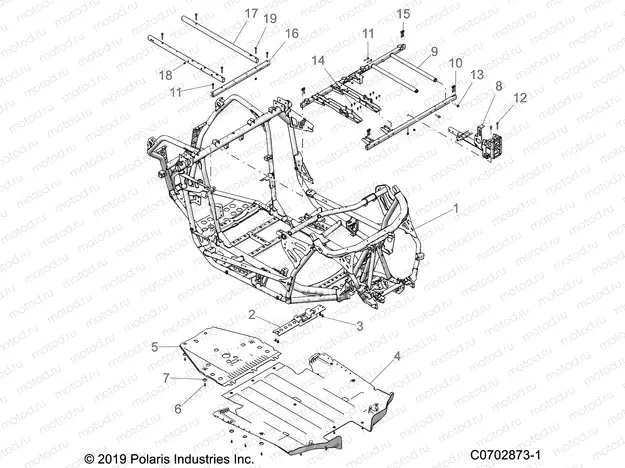 CHASSIS | CHASSIS, MAIN FRAME AND SKID PLATES - Z21RAD92AC/AM/BC/BM (C0702873-1)