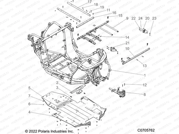 CHASSIS | CHASSIS, MAIN FRAME AND SKID PLATES - Z23RAD92AK/BK/AS/BS (C0705762)