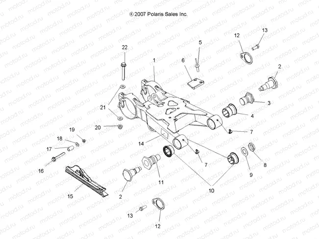 CHASSIS | CHASSIS, SWING ARM - A09BA50FA (49ATVSWINGARM08SCRAM2X4)