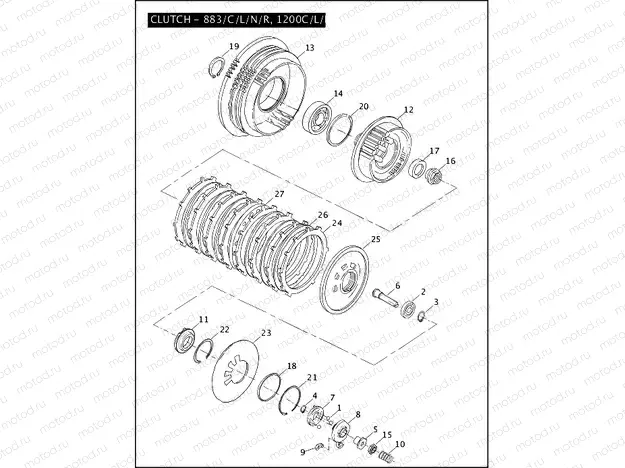 CLUTCH - 883/C/L/N/R, 1200C/L/N/R