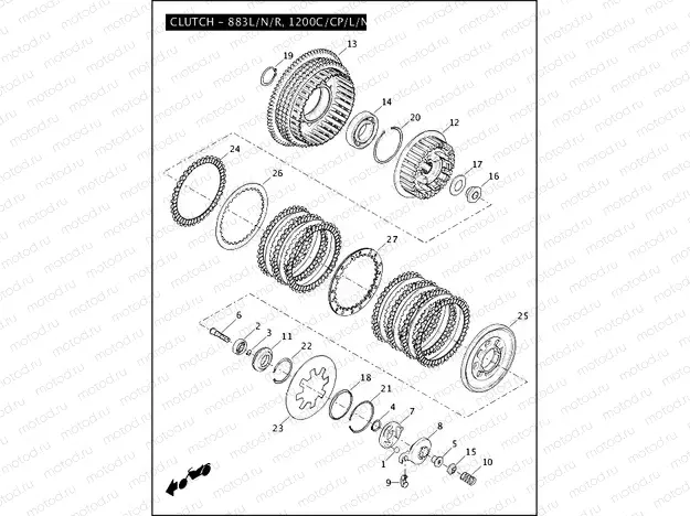 CLUTCH - 883L/N/R, 1200C/CP/L/N/X