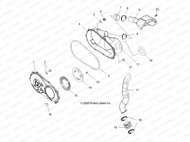 CLUTCH | CLUTCH, COVER and DUCTING - A07MH76FA (49ATVCLUTCHCVR800EFI)