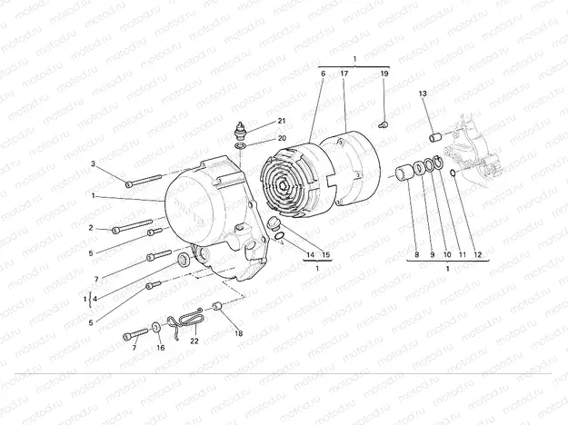 CLUTCH-SIDE CRANKCASE COVER
