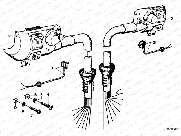 Combination switch at handlebar