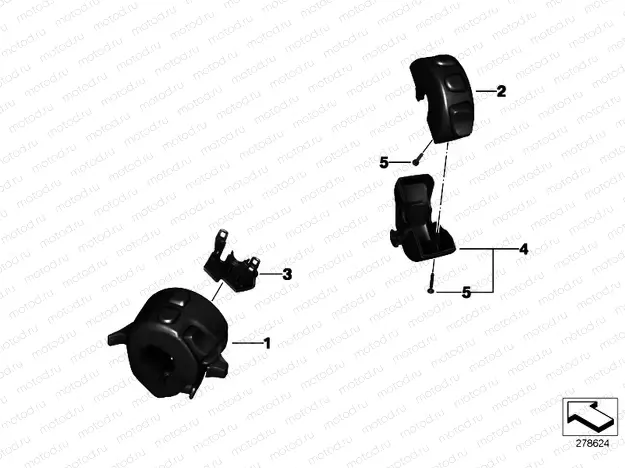 Combination switch at handlebar