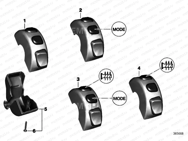 COMBINATION SWITCH, HANDLEBAR, RIGHT