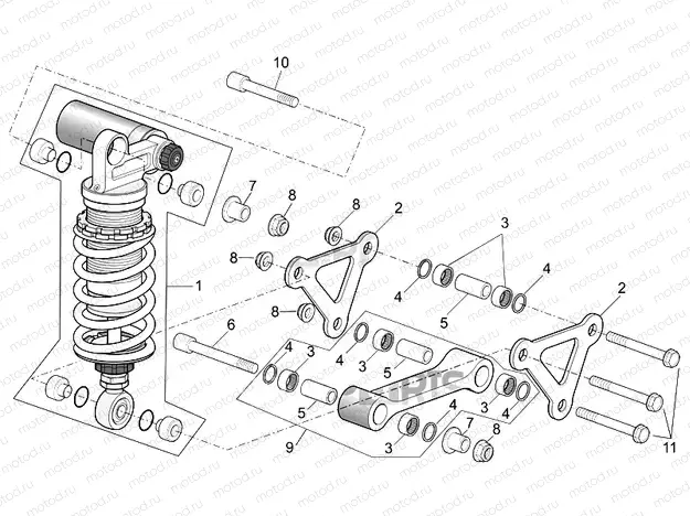 Connecting rod - rear shock abs.