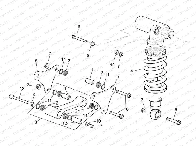 Connecting rod - rear shock abs.