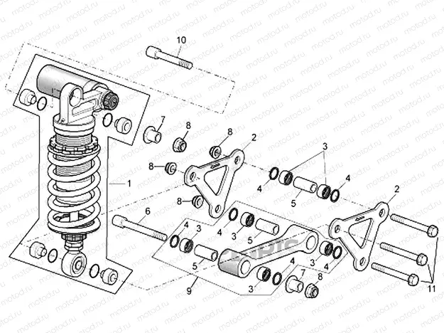 Connecting rod - rear shock abs.