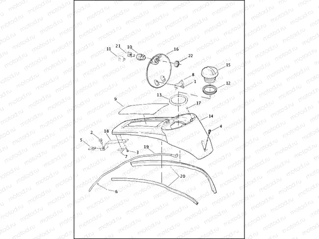 CONSOLE, FUEL TANK - FLHTP
