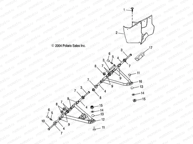 CONTROL ARM and FOOTREST - A05PB20AA/AB/AC/AD (4999659965B05) | CONTROL ARM and FOOTREST - A05PB20AA/AB/AC/AD (4999659965B05)