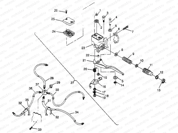 CONTROLS - MASTER CYLINDER/BRAKE LINE 2x4 400L W947540 (4926752675B008) | CONTROLS - MASTER CYLINDER/BRAKE LINE 2x4 400L W947540 (4926752675B008)