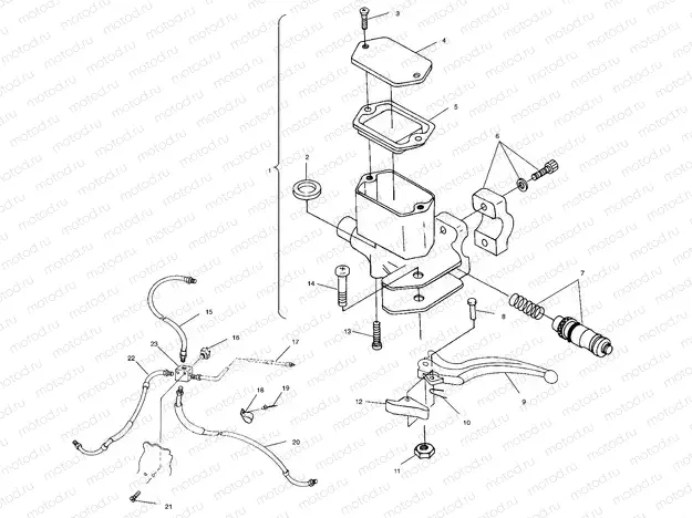 CONTROLS - MASTER CYLINDER/BRAKE LINE - A00AA32AB (4960076007B002) | CONTROLS - MASTER CYLINDER/BRAKE LINE - A00AA32AB (4960076007B002)