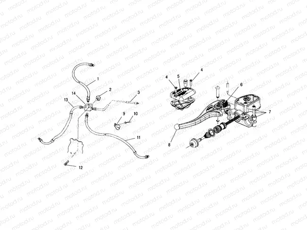 CONTROLS - MASTER CYLINDER/BRAKE LINE - A01BA50AB (4963716371B010) | CONTROLS - MASTER CYLINDER/BRAKE LINE - A01BA50AB (4963716371B010)