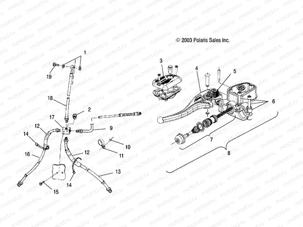 CONTROLS - MASTER CYLINDER/BRAKE LINE - A04CH42AQ/AR/AS/AT/AV (4987258725B05) | CONTROLS - MASTER CYLINDER/BRAKE LINE - A04CH42AQ/AR/AS/AT/AV (4987258725B05)
