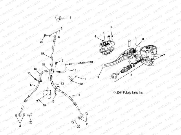 CONTROLS - MASTER CYLINDER/BRAKE LINE - A05CL50AA (4995019501B08) | CONTROLS - MASTER CYLINDER/BRAKE LINE - A05CL50AA (4995019501B08)