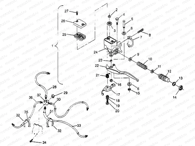 CONTROLS - MASTER CYLINDER/BRAKE LINE Magnum 2x4 W957544 (4926852685B009) | CONTROLS - MASTER CYLINDER/BRAKE LINE Magnum 2x4 W957544 (4926852685B009)