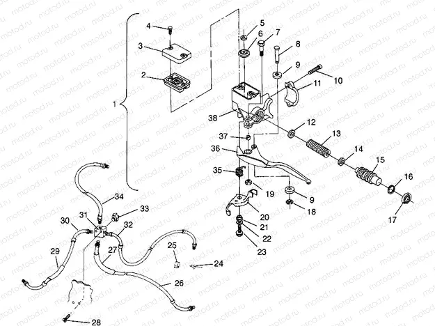 CONTROLS - MASTER CYLINDER/BRAKE LINE Magnum 2X4 W967544 (4936033603B009) | CONTROLS - MASTER CYLINDER/BRAKE LINE Magnum 2X4 W967544 (4936033603B009)