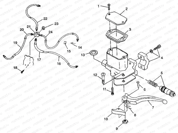 CONTROLS-MASTER CYLINDER/BRAKE LINE Magnum 2X4 W98AA42A (4945524552B009) | CONTROLS-MASTER CYLINDER/BRAKE LINE Magnum 2X4 W98AA42A (4945524552B009)