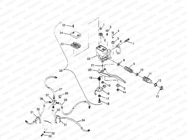 CONTROLS - MASTER CYLINDER/BRAKE LINE Scrambler W957840 (4927252725B012) | CONTROLS - MASTER CYLINDER/BRAKE LINE Scrambler W957840 (4927252725B012)