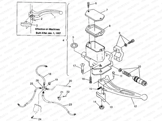 CONTROLS - MASTER CYLINDER/BRAKE LINE Sport 400L W97BA38C and Trail Blazer (4940124012B010) | CONTROLS - MASTER CYLINDER/BRAKE LINE Sport 400L W97BA38C and Trail Blazer (4940124012B010)