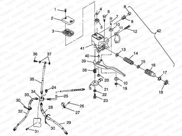 CONTROLS - MASTER CYLINDER/BRAKE LINE SPORTSMAN 500 W969244 and SWEDISH SPO (4936093609B009) | CONTROLS - MASTER CYLINDER/BRAKE LINE SPORTSMAN 500 W969244 and SWEDISH SPO (4936093609B009)