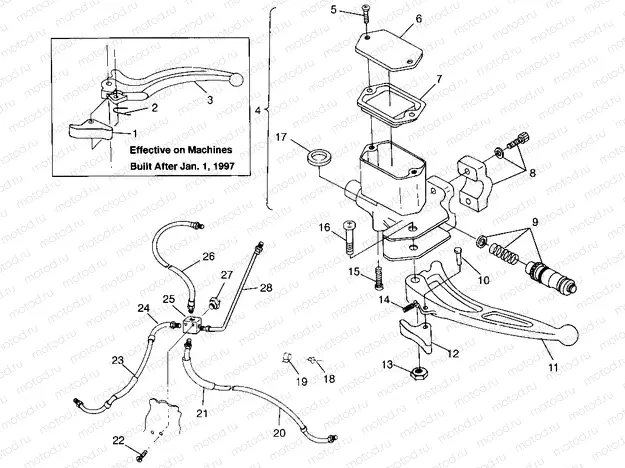 CONTROLS - MASTER CYLINDER/BRAKE LINE Trail Boss W97AA25C (4940574057B002) | CONTROLS - MASTER CYLINDER/BRAKE LINE Trail Boss W97AA25C (4940574057B002)