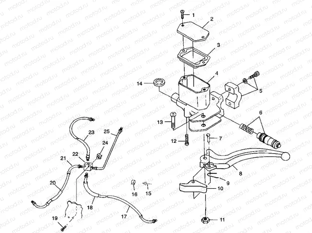 CONTROLS - MASTER CYLINDER/BRAKE LINE - W98AA25C (4945314531B002) | CONTROLS - MASTER CYLINDER/BRAKE LINE - W98AA25C (4945314531B002)