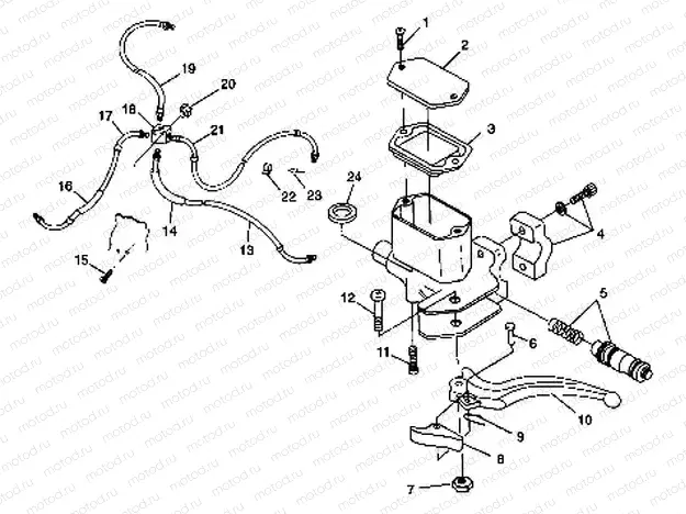 CONTROLS - MASTER CYLINDER/BRAKE LINE - W98AC42A (4945214521B010) | CONTROLS - MASTER CYLINDER/BRAKE LINE - W98AC42A (4945214521B010)