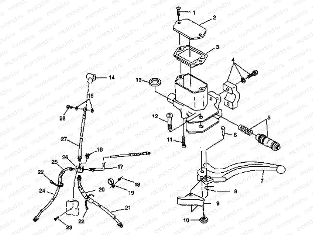 CONTROLS - MASTER CYLINDER/BRAKE LINE - W98CH50A(C)(D)(E)(F) (4950135013b011) | CONTROLS - MASTER CYLINDER/BRAKE LINE - W98CH50A(C)(D)(E)(F) (4950135013b011)
