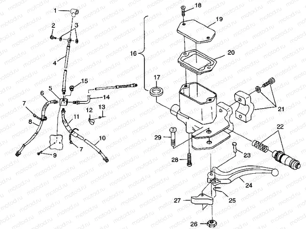 CONTROLS-MASTER CYLINDER/BRAKE LINE XPLORER 400L W98CC38C (4945414541B009) | CONTROLS-MASTER CYLINDER/BRAKE LINE XPLORER 400L W98CC38C (4945414541B009)