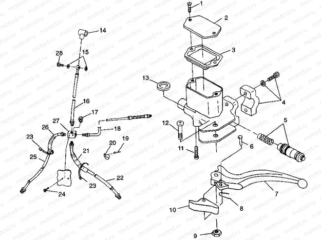 CONTROLS-MASTER CYLINDER/BRAKE LINE XPRESS 300 W98CA28C (4945364536B007) | CONTROLS-MASTER CYLINDER/BRAKE LINE XPRESS 300 W98CA28C (4945364536B007)