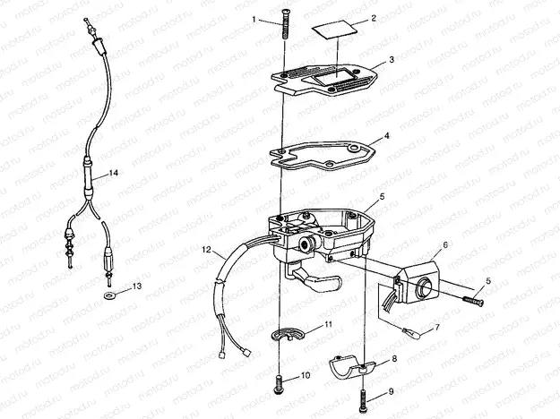CONTROLS - THROTTLE ASM./CABLE Scrambler 400 W98BC38C (4947254725B011) | CONTROLS - THROTTLE ASM./CABLE Scrambler 400 W98BC38C (4947254725B011)
