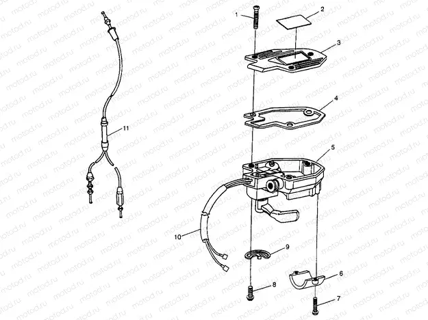 CONTROLS - THROTTLE ASM./CABLE Sport 400L W97BA38C and Trail Blazer W97BA25 (4940124012B009) | CONTROLS - THROTTLE ASM./CABLE Sport 400L W97BA38C and Trail Blazer W97BA25 (4940124012B009)