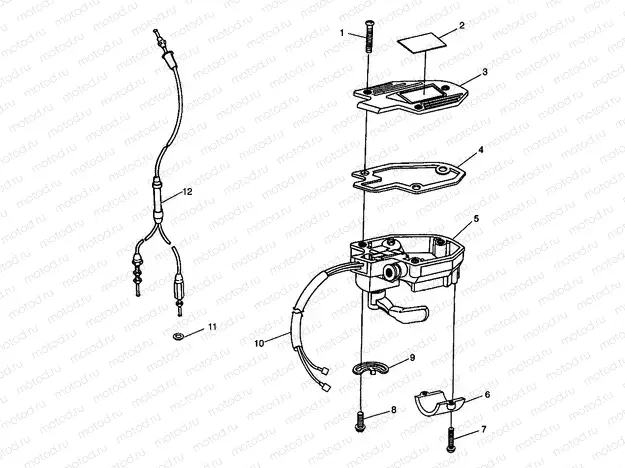 CONTROLS - THROTTLE ASM./CABLE Sport 400L W98BA38C (4947234723B008) | CONTROLS - THROTTLE ASM./CABLE Sport 400L W98BA38C (4947234723B008)