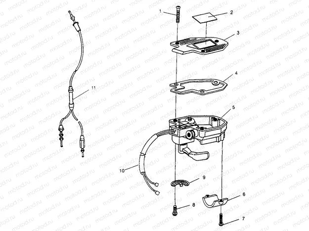 CONTROLS - THROTTLE ASM./CABLE Trail Boss W968527 (4935883588B007) | CONTROLS - THROTTLE ASM./CABLE Trail Boss W968527 (4935883588B007)