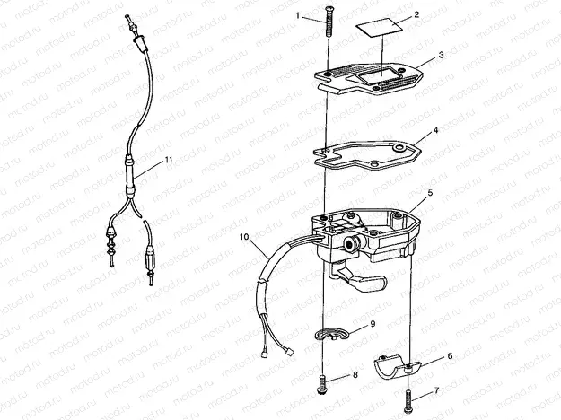 CONTROLS - THROTTLE ASM./CABLE XPRESS 300 W969530 and XPRESS 400 W969540 (4935923592B014) | CONTROLS - THROTTLE ASM./CABLE XPRESS 300 W969530 and XPRESS 400 W969540 (4935923592B014)