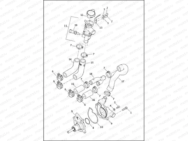 COOLANT PUMP AND THERMOSTAT