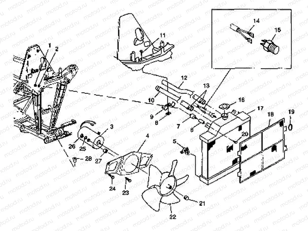 COOLING SYSTEM Scrambler 400 W98BC38C (4947254725A011) | COOLING SYSTEM Scrambler 400 W98BC38C (4947254725A011)