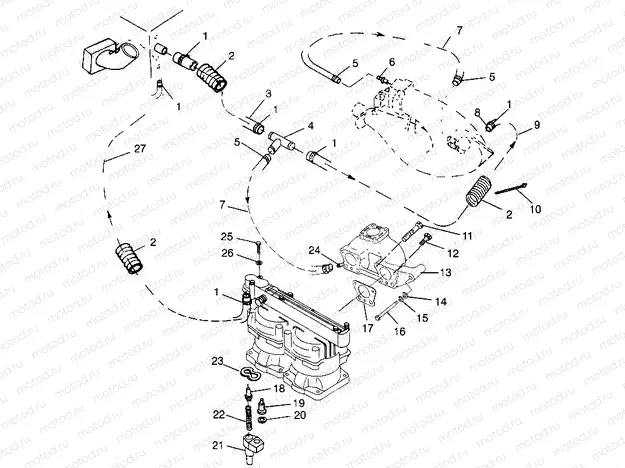 COOLING SYSTEM SL 700 B974071 | COOLING SYSTEM SL 700 B974071, Intl. SL 700 I974071, SL 700 Deluxe B974072 (4940874087B011)