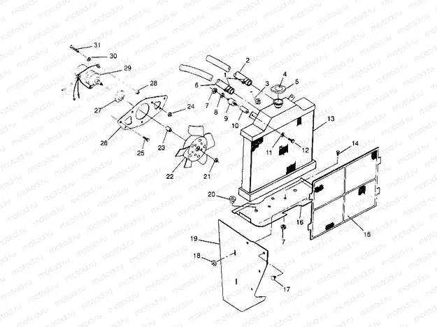 COOLING SYSTEM Sportsman 4x4 W958040 (4930403040A011) | COOLING SYSTEM Sportsman 4x4 W958040 (4930403040A011)