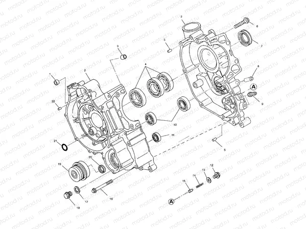 CRANKCASE - A02CH42AA (4968536853D01) | CRANKCASE - A02CH42AA (4968536853D01)