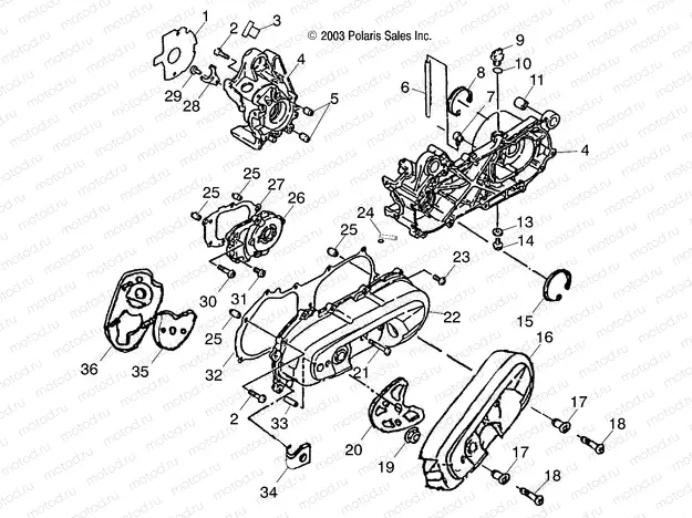 CRANKCASE - A04KA09CA/CB (4987808780A10) | CRANKCASE - A04KA09CA/CB (4987808780A10)