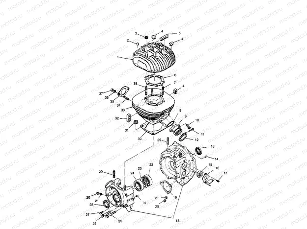 CRANKCASE and CYLINDER 2X4 300 W957530 (4930053005C009) | CRANKCASE and CYLINDER 2X4 300 W957530 (4930053005C009)