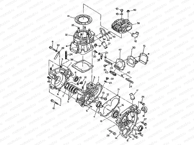 CRANKCASE and CYLINDER 350 2X4 / W927539 (4922882288031A) | CRANKCASE and CYLINDER 350 2X4 / W927539 (4922882288031A)
