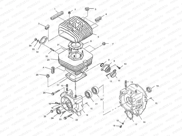 CRANKCASE and CYLINDER - A02CG25CA (4969856985C08) | CRANKCASE and CYLINDER - A02CG25CA (4969856985C08)