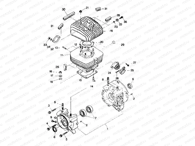 Crankcase and Cylinder Assembly (4913491349031A) | Crankcase and Cylinder Assembly (4913491349031A)