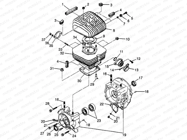 CRANKCASE and CYLINDER (BLAZER) Trail Blazer W97BA25C (4940124012C013) | CRANKCASE and CYLINDER (BLAZER) Trail Blazer W97BA25C (4940124012C013)