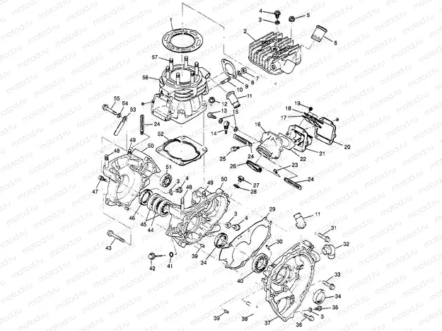 CRANKCASE and CYLINDER (SPORT) Sport 400L W97BA38C (4940124012C011) | CRANKCASE and CYLINDER (SPORT) Sport 400L W97BA38C (4940124012C011)
